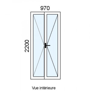 Fenêtre PVC 2 vantaux L970...