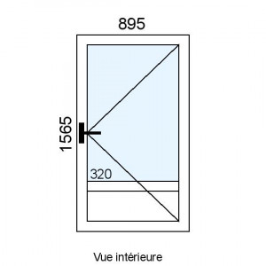 Porte-fenêtre PVC 1 vantail...