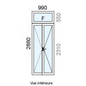 Fenêtre PVC 2 vantaux  +...