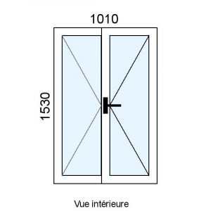 Fenêtre PVC 2 vantaux L1010...