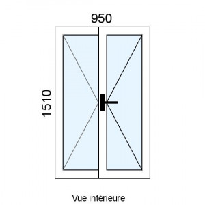 Fenêtre PVC 2 vantaux L950...