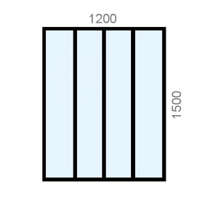 Verrière aluminium L1200 x...