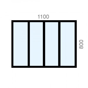 Verrière aluminium L1100 x...