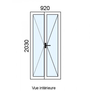 Porte-fenêtre PVC 2 vantaux...