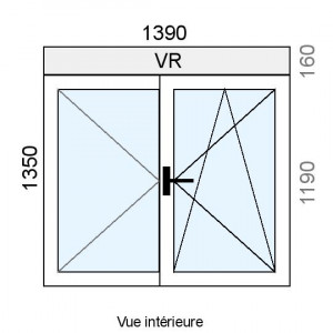 Fenêtre PVC OB 2 vantaux...