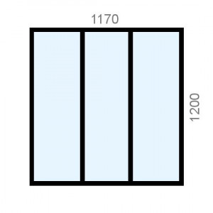 Verrière aluminium L1170 x...