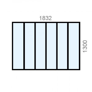 Verrière aluminium L1832 x...