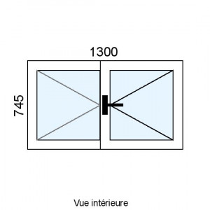 Fenêtre PVC 2 vantaux L1300...