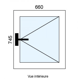 Fenêtre PVC 1 vantail L660...