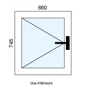 Fenêtre PVC 1 vantail L660...