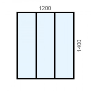 Verrière aluminium L1200 x...