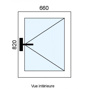 Fenêtre PVC 1 vantail L660...