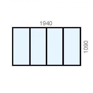 Verrière aluminium L1940 x...