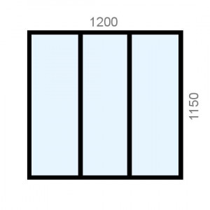 Verrière aluminium L1200 x...