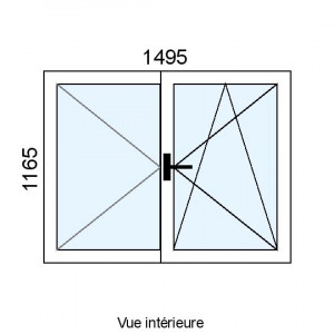 Fenêtre PVC OB 2 vantaux...