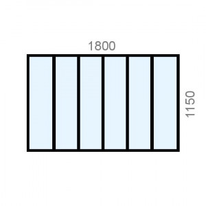 Verrière aluminium L1800 x...