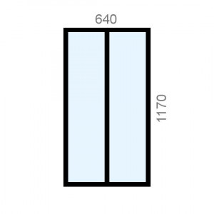 Verrière aluminium L640 x...