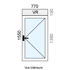 Fenêtre PVC 1 vantail L770...