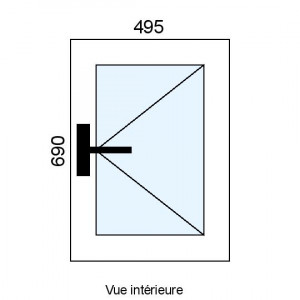 Fenêtre PVC 1 vantail L495...