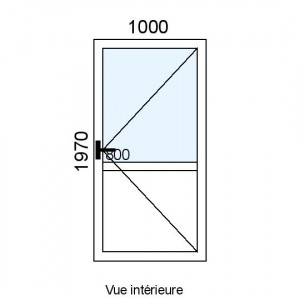 Porte-fenêtre PVC 1 vantail...