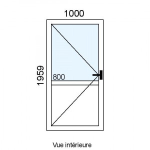 Porte-fenêtre PVC 1 vantail...