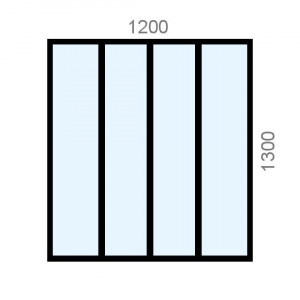 Verrière aluminium L1200 x...