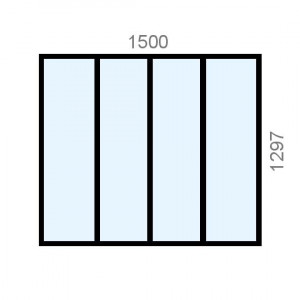 Verrière aluminium L1500 x...