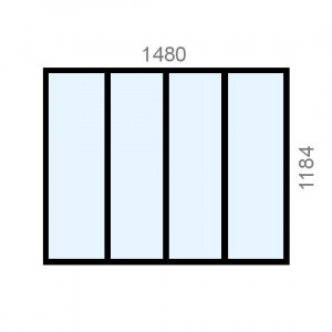 Verrière aluminium L1480 x...