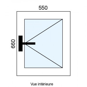 Fenêtre PVC 1 vantail L550...