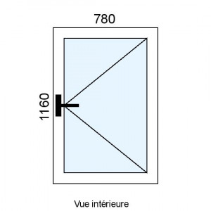 Fenêtre PVC 1 vantail L780...