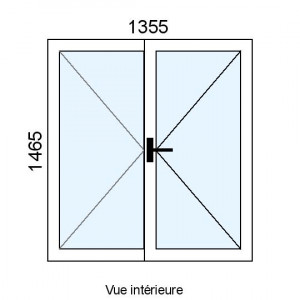 Fenêtre PVC 2 vantaux L1355...