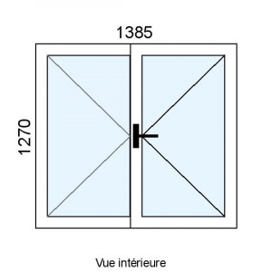 Fenêtre PVC 2 vantaux L1385...