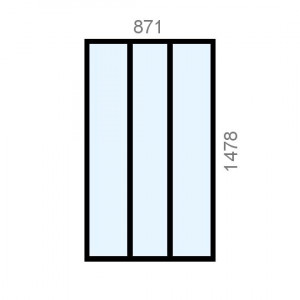 Verrière aluminium L871 x...