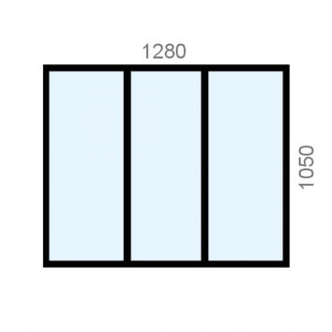 Verrière aluminium L1280 x...