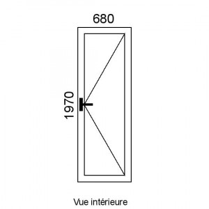 Porte de service PVC L680 x...