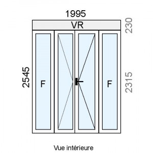 Porte-fenêtre PVC 2 vantaux...