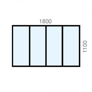 Verrière aluminium L1800 x...