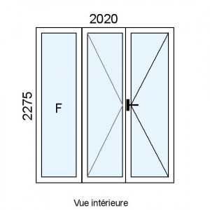 Porte-fenêtre PVC 2 vantaux...