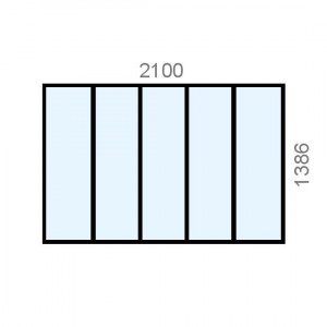 Verrière aluminium L2100 x...