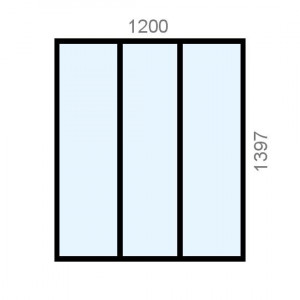 Verrière aluminium L1200 x...