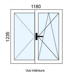 Fenêtre PVC OB 2 vantaux...