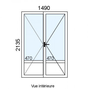 Porte-fenêtre PVC 2 vantaux...