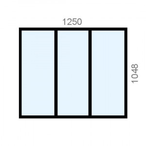 Verrière aluminium L1250 x...