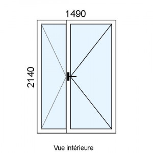 Porte-fenêtre PVC 2 vantaux...