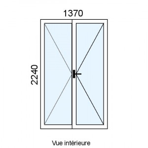 Porte-fenêtre PVC 2 vantaux...