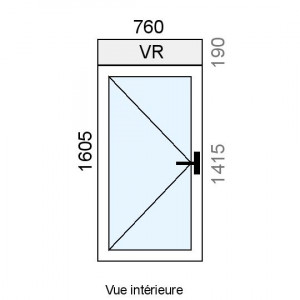 Fenêtre PVC 1 vantail L760...