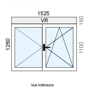 Fenêtre PVC OB 2 vantaux...