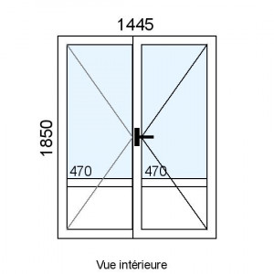 Porte-fenêtre PVC 2 vantaux...