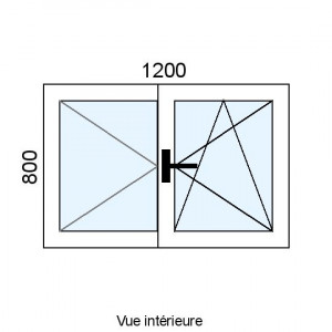 Fenêtre PVC OB 2 vantaux...