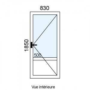 Porte-fenêtre PVC 1 vantail...